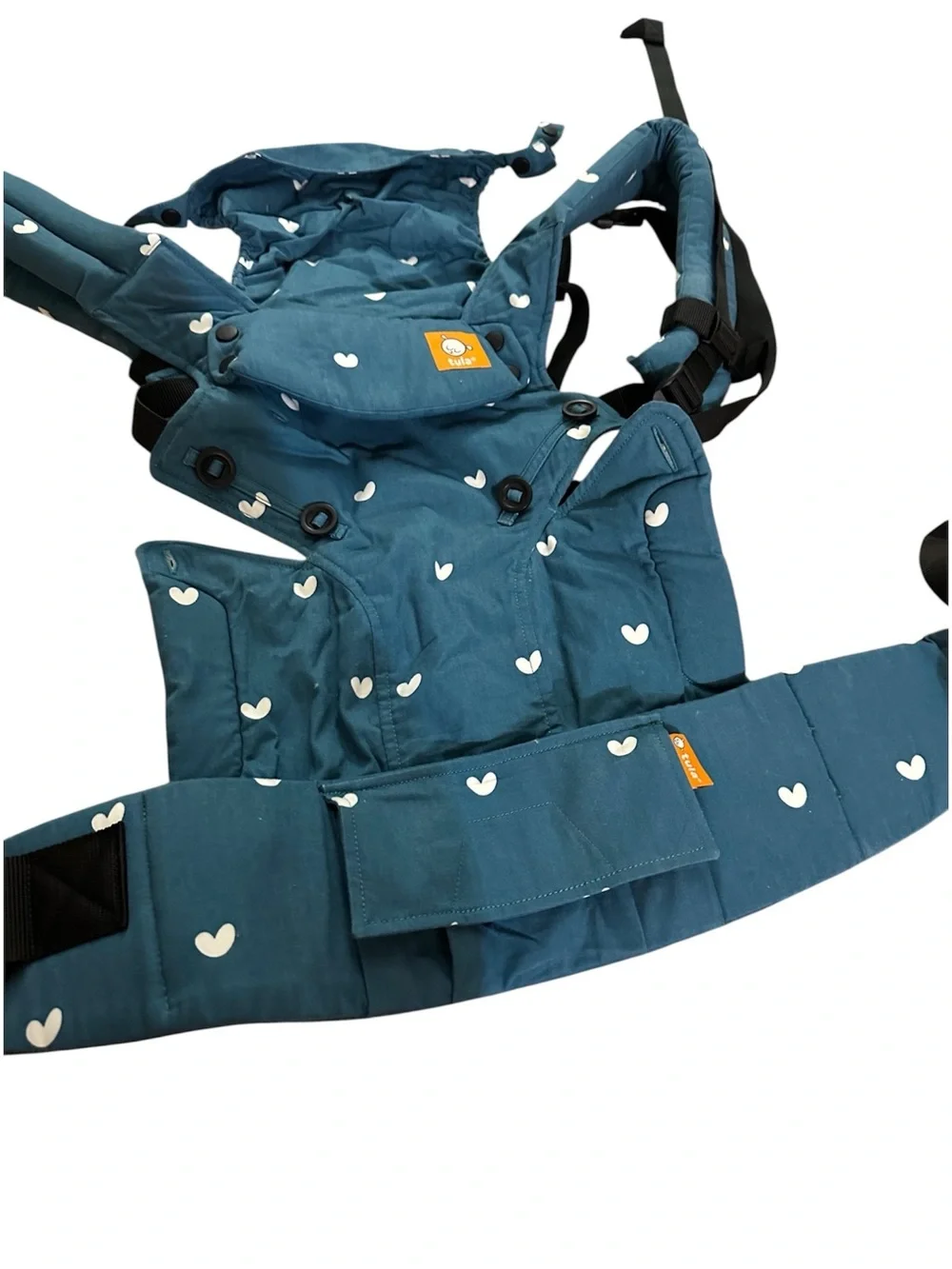 🛍️FINAL PRICE🛍️ Tula Explore Carrier Playdate in Blue with White Heart Print - Picture 5 of 8